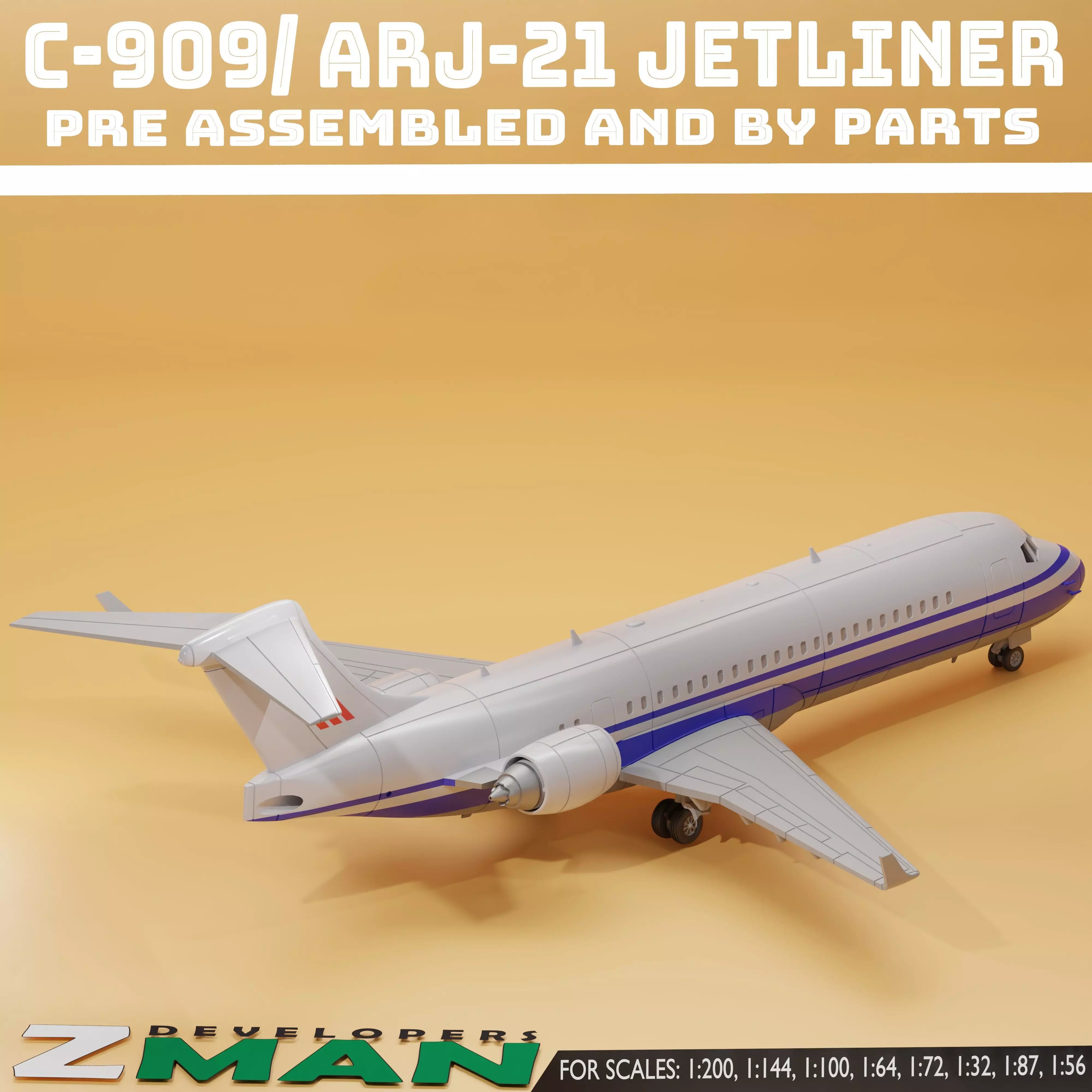 Comac C909 ARJ21 PASSENGERS AIRCRAFT V1 3D print model_8