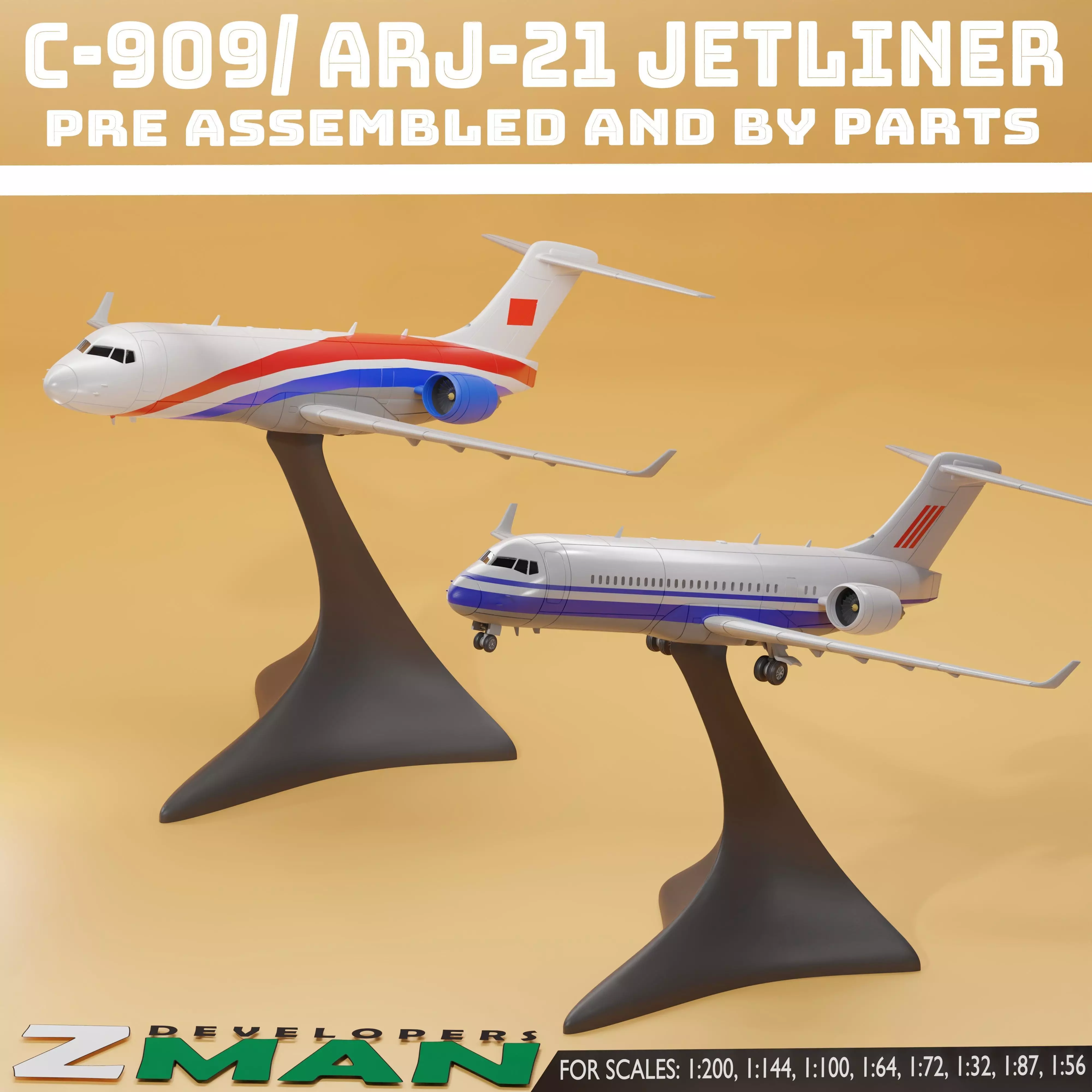 Comac C909 ARJ21 PASSENGERS AIRCRAFT V1 3D print model_1