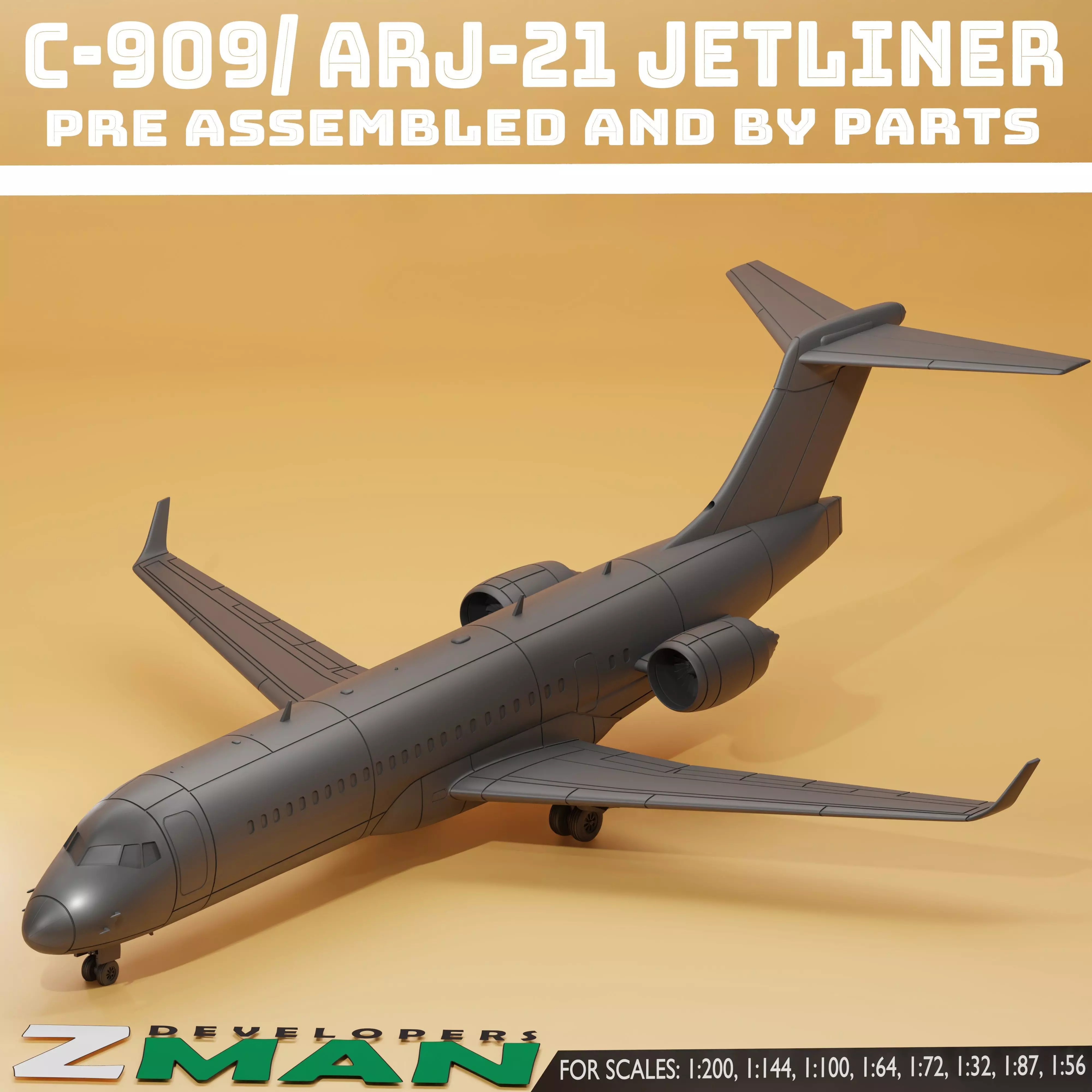 Comac C909 ARJ21 PASSENGERS AIRCRAFT V1 3D print model_6