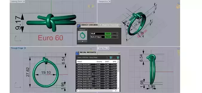 stl 3dm gold ring knot design model gr0146