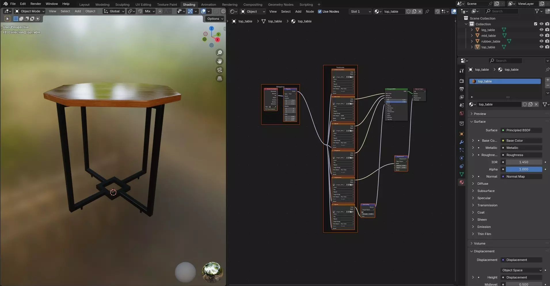 Octagon Table CG7 3D model_11