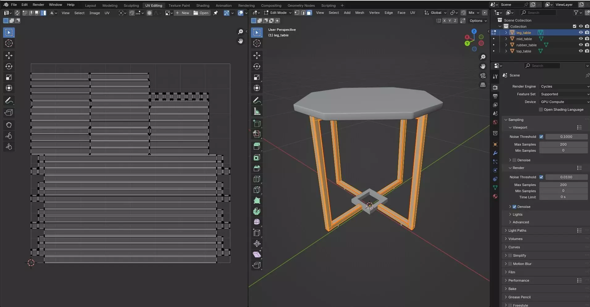 Octagon Table CG7 3D model_9