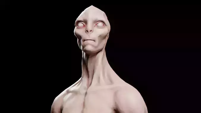 Alien B Low-poly 3D model Alien B Low-poly 3D model