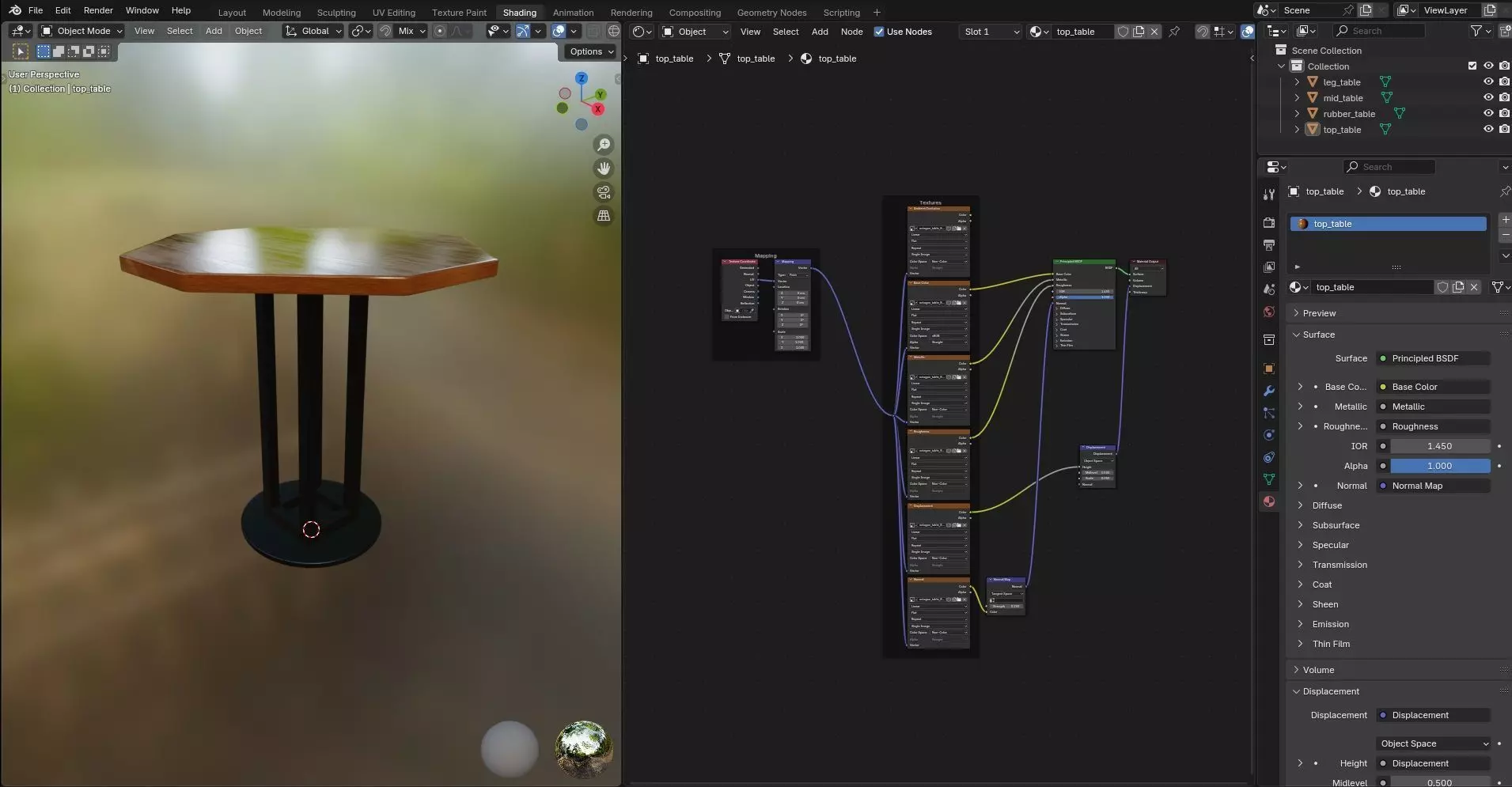 Octagon Table CG8 3D model_11
