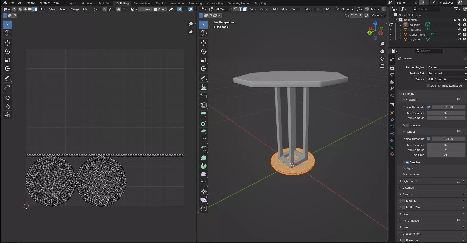 Octagon Table CG8 3D model_9