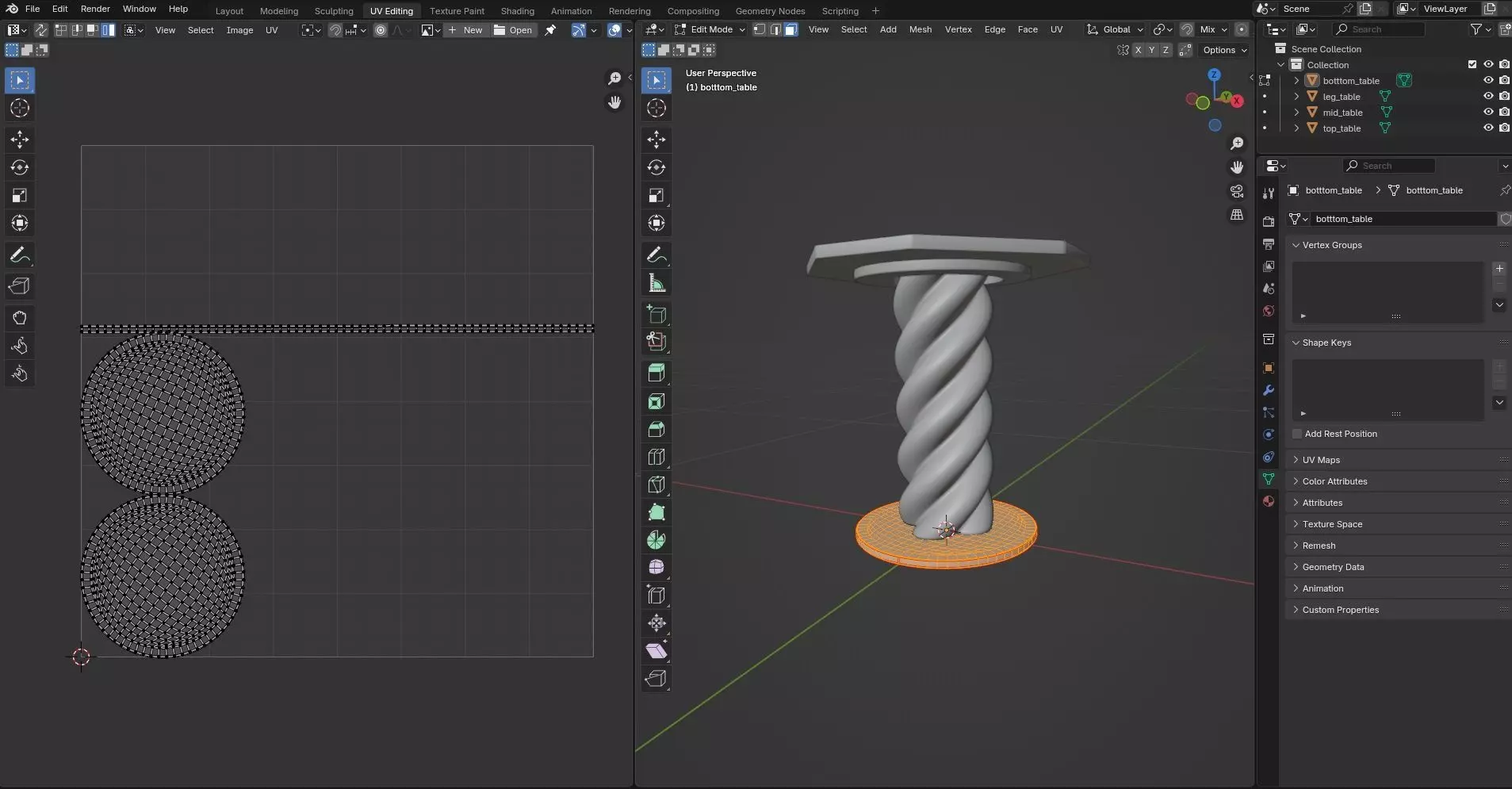 Octagon Table CG9 3D model_9