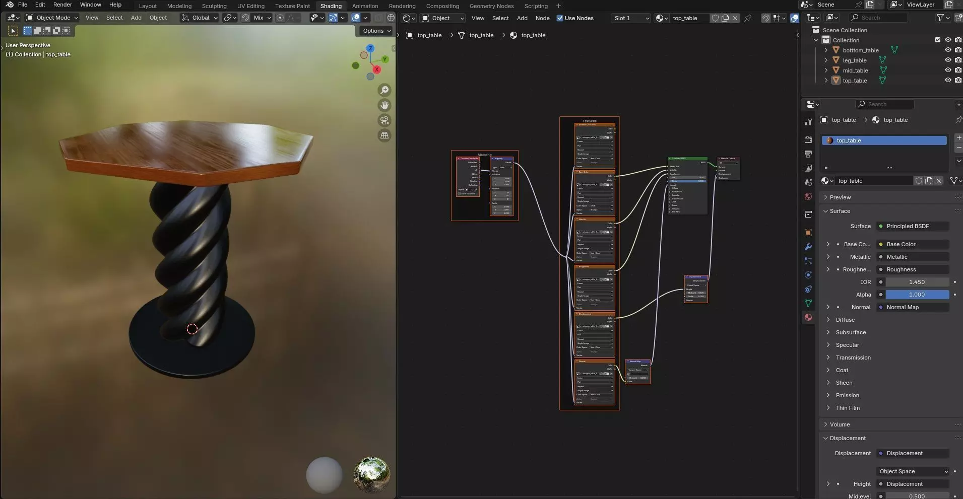 Octagon Table CG9 3D model_11