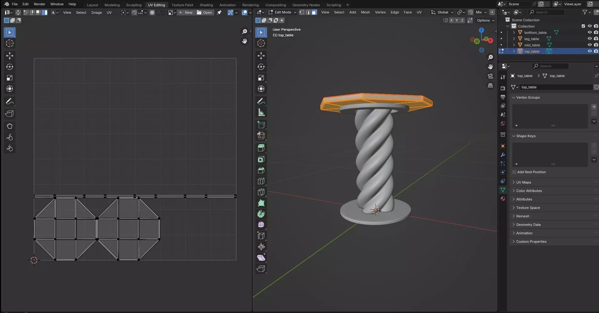 Octagon Table CG9 3D model_10