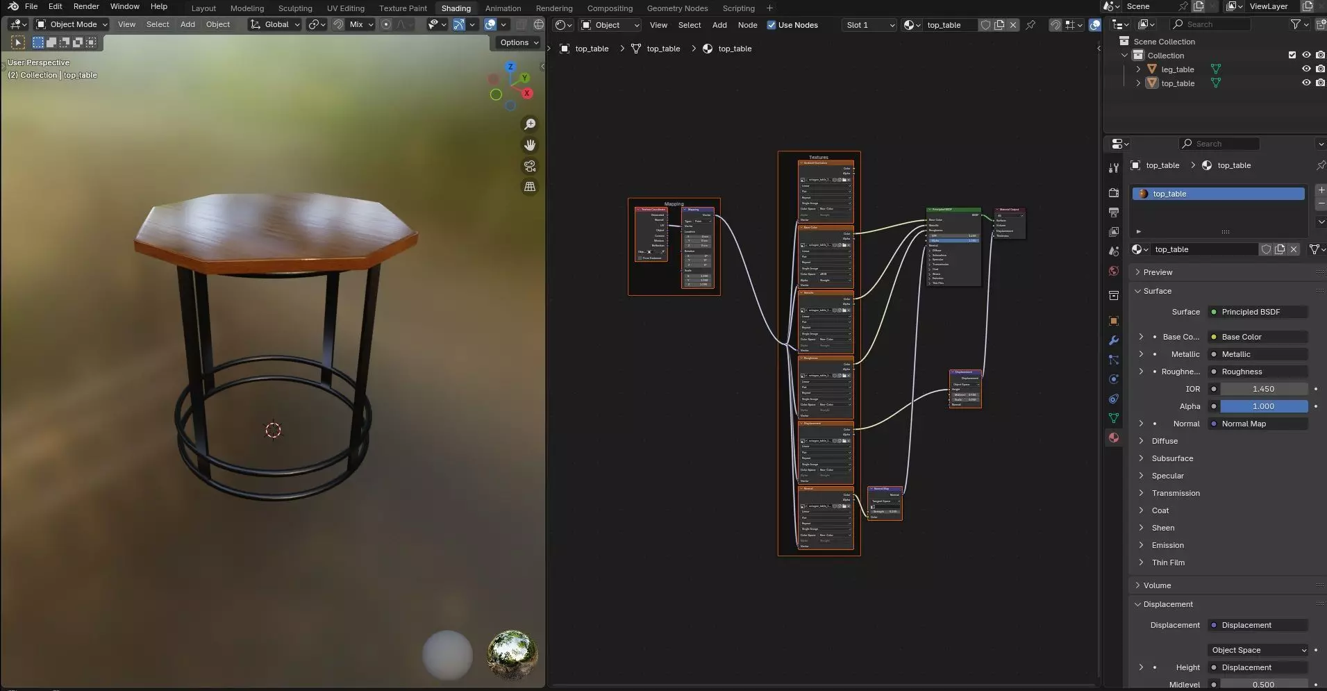Octagon Table CG10 3D model_11