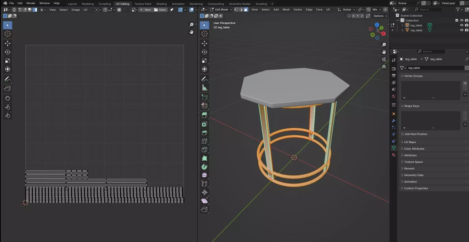 Octagon Table CG10 3D model_9