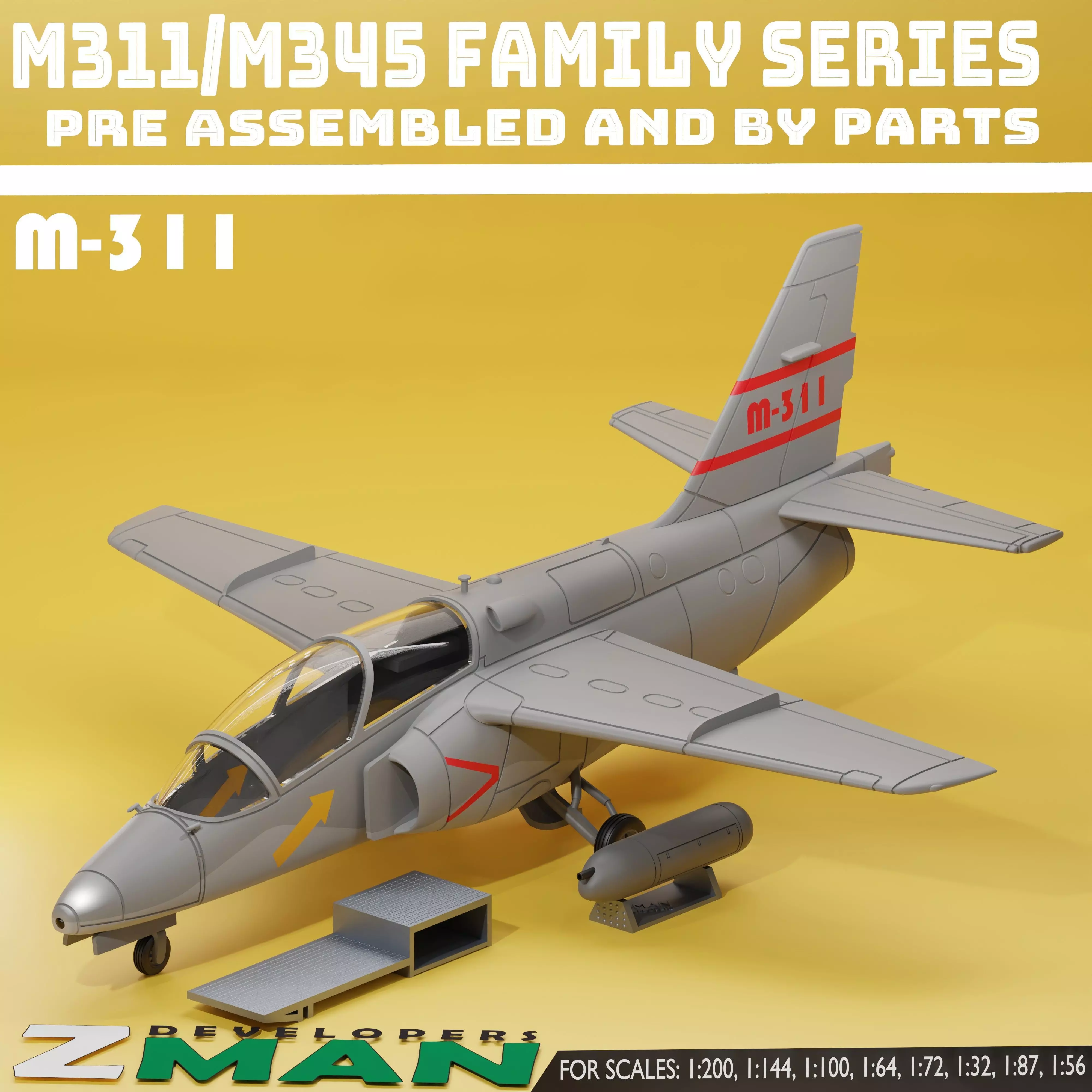 Aermachi M-311 basic trainer v1 3D print model_3