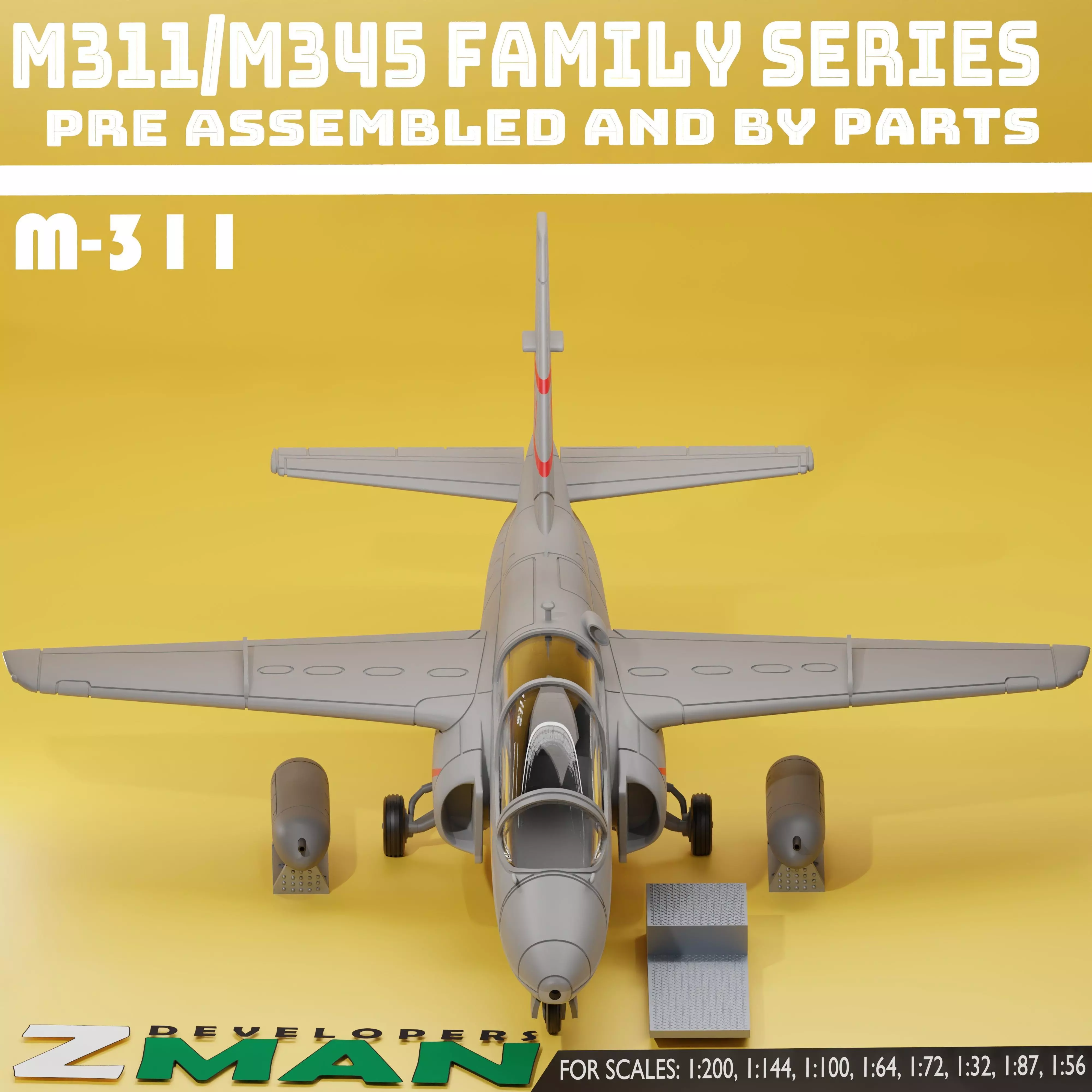 Aermachi M-311 basic trainer v1 3D print model_1