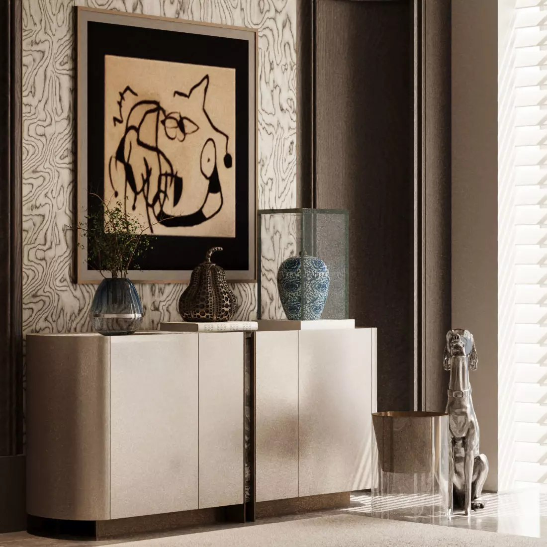 Italian-style entrance hall 3D model 3D model_2