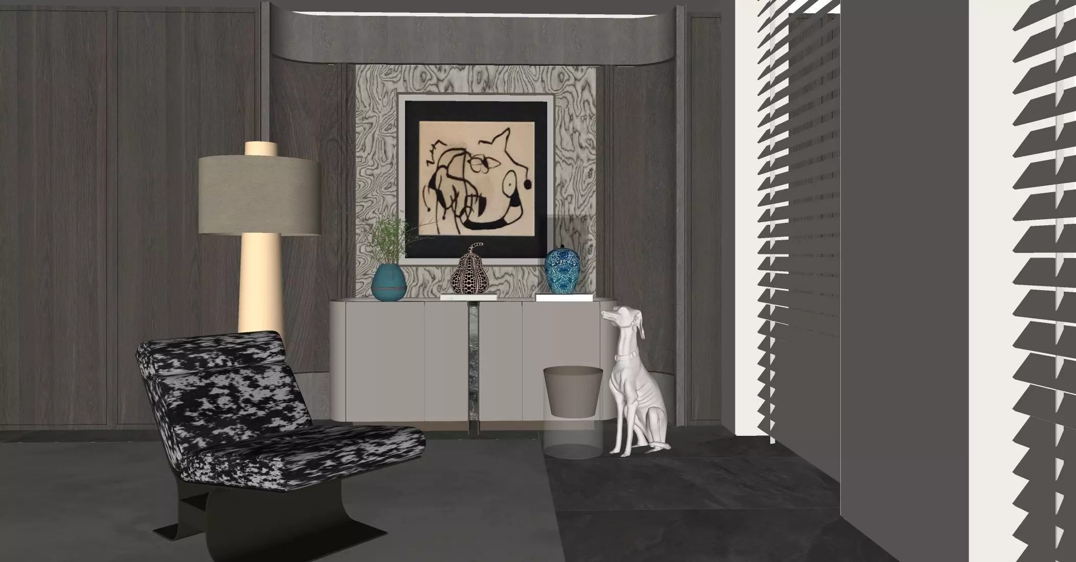 Italian-style entrance hall 3D model 3D model_3