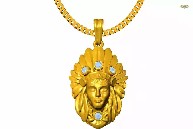 Tribal Pendant STL 3D Model for Jewelry - One Inch Pendant