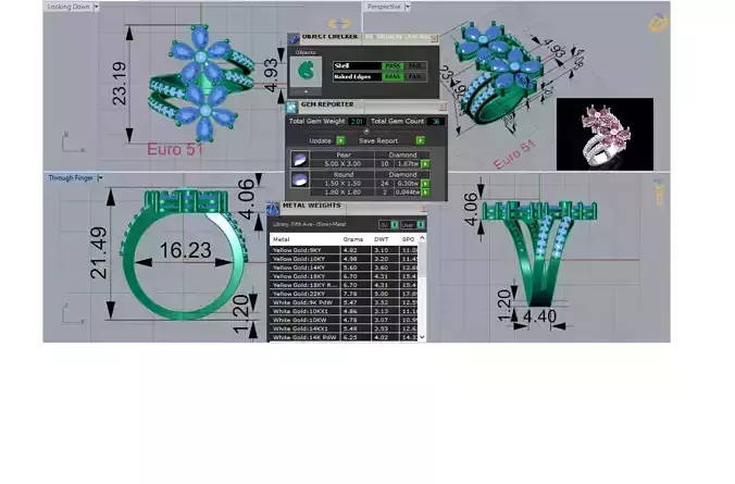 wedding bridal stl 3dm jewelry ring model jr00237