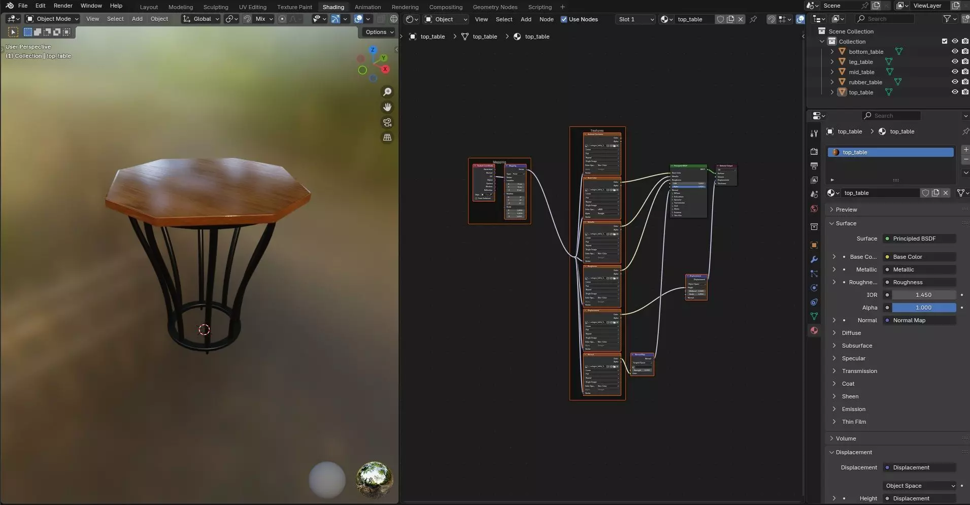 Octagon Table CG15 3D model_11