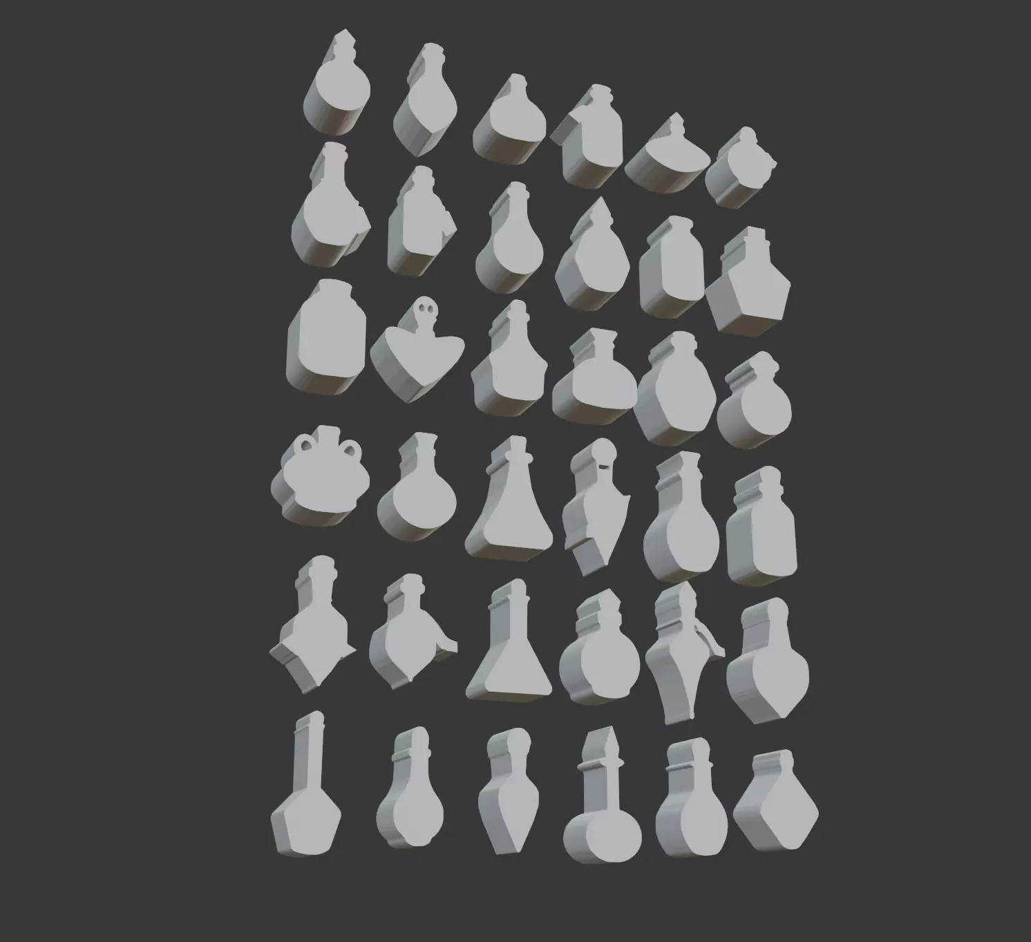  Magic Potion Bottles Witchcraft Spell Jars Love Potion Bottles  3D model_1