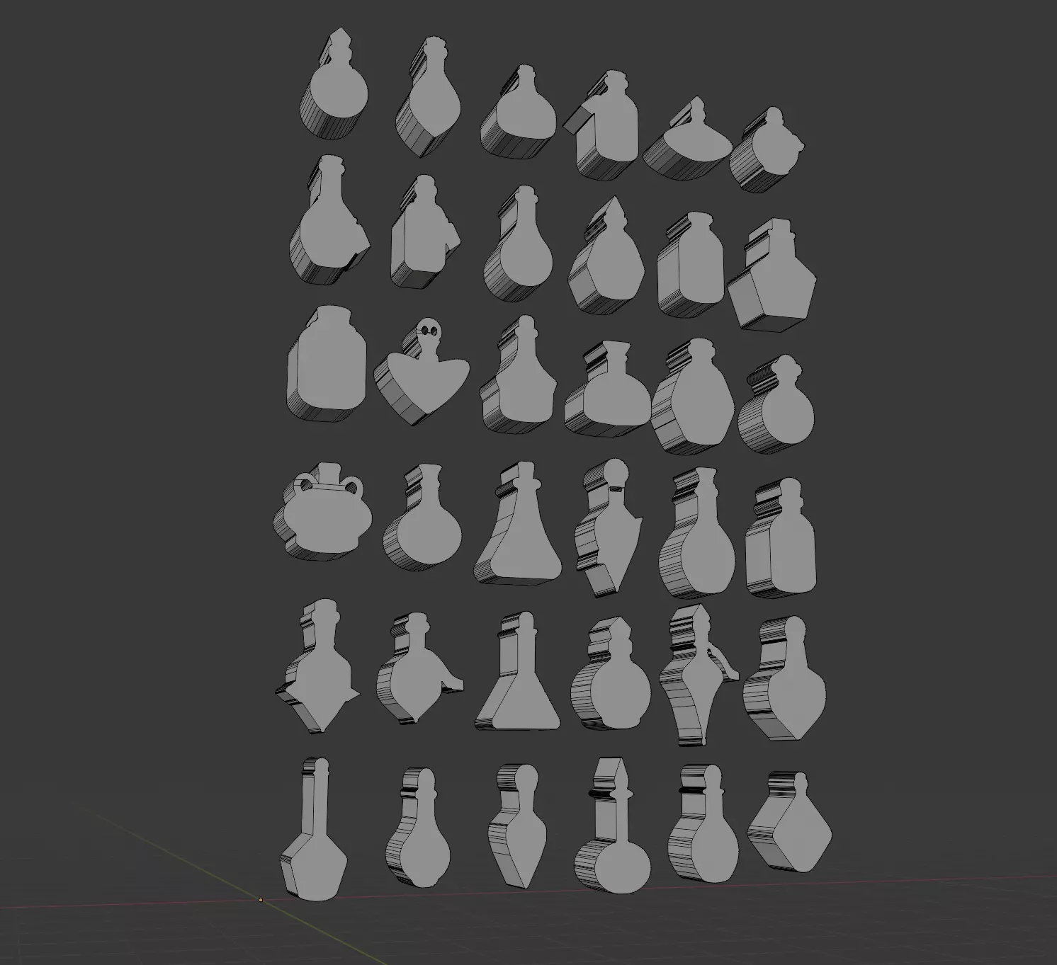  Magic Potion Bottles Witchcraft Spell Jars Love Potion Bottles  3D model_2