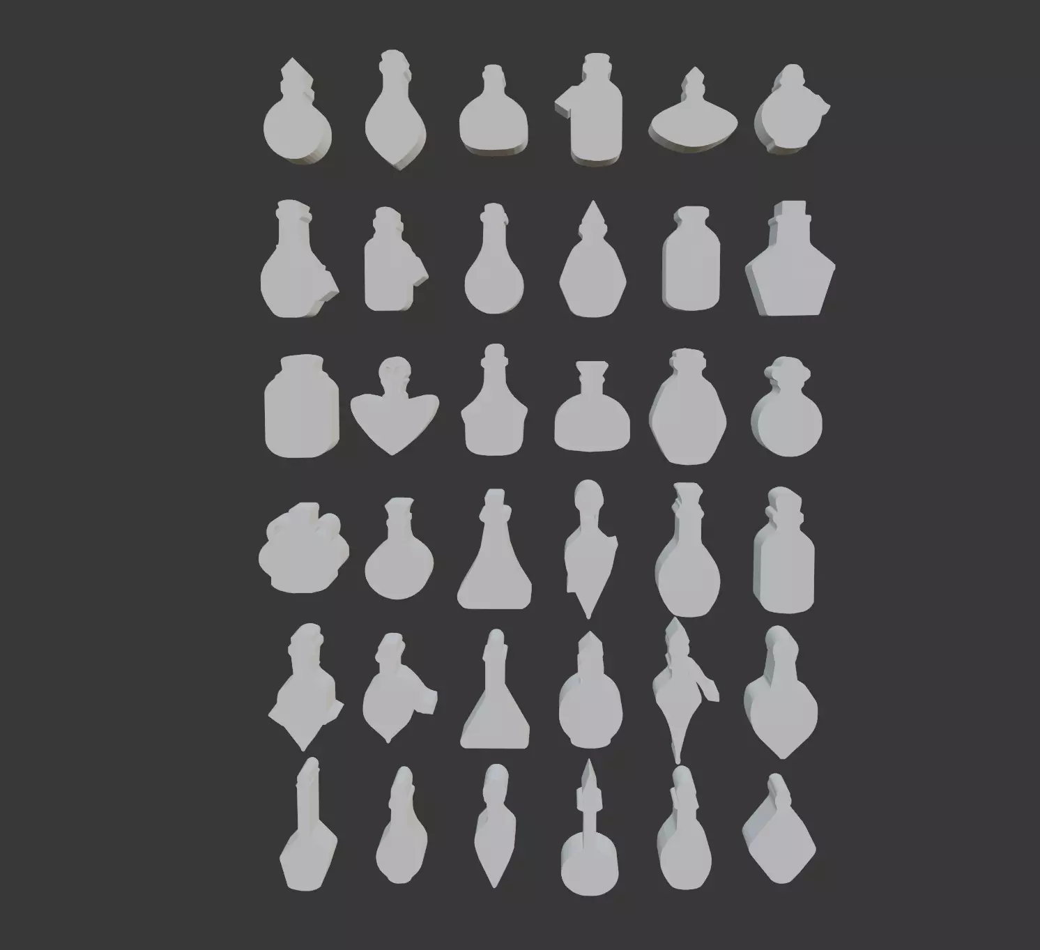  Magic Potion Bottles Witchcraft Spell Jars Love Potion Bottles  3D model_0