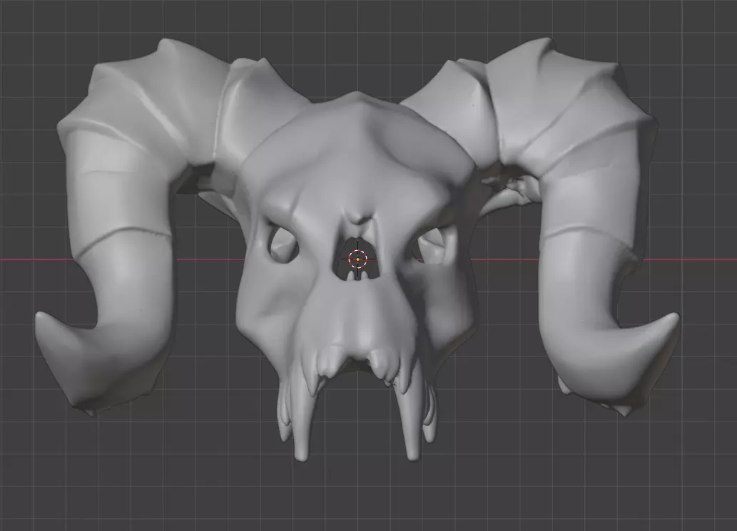Ram Skull Artifact Low-poly 3D model_19