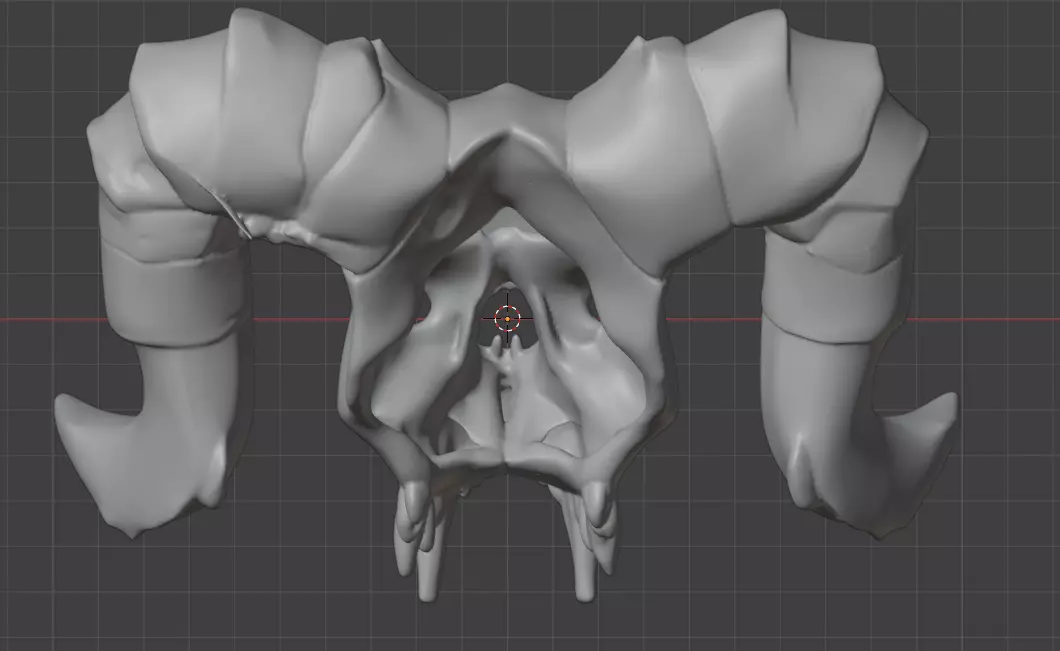 Ram Skull Artifact Low-poly 3D model_25