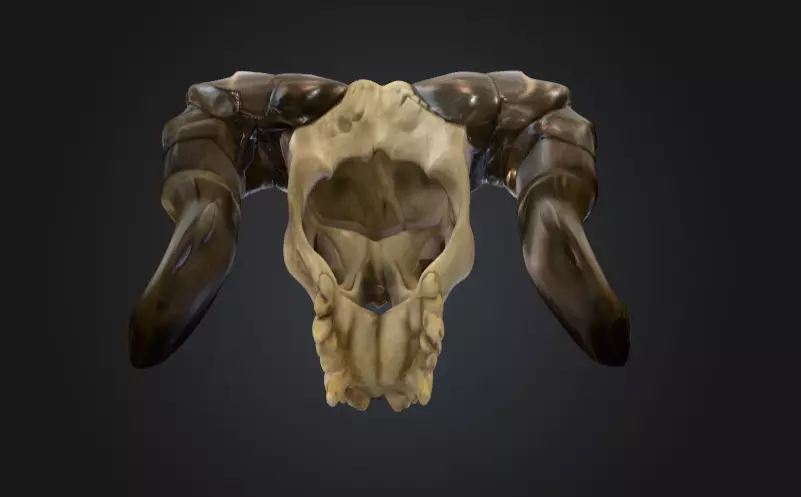 Ram Skull Artifact Low-poly 3D model_14