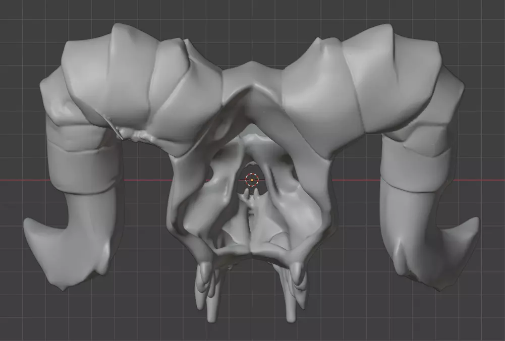 Ram Skull Artifact Low-poly 3D model_21