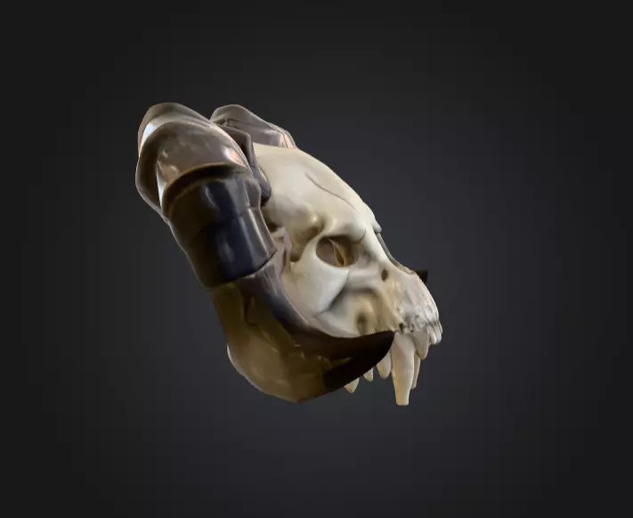 Ram Skull Artifact Low-poly 3D model_6