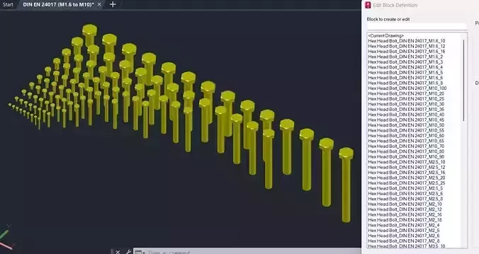  DIN EN 24017 Hex Head Bolt Metric M1point6 to M10