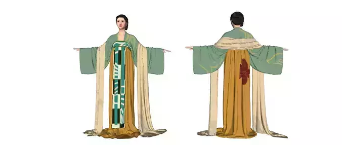 3D Ancient Hanfu women2