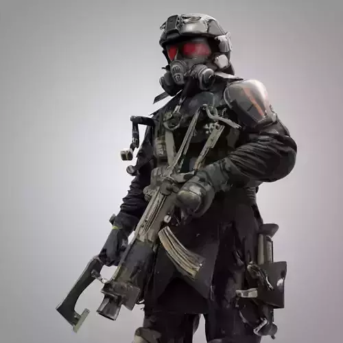 Cyberpunk soldier 3D model