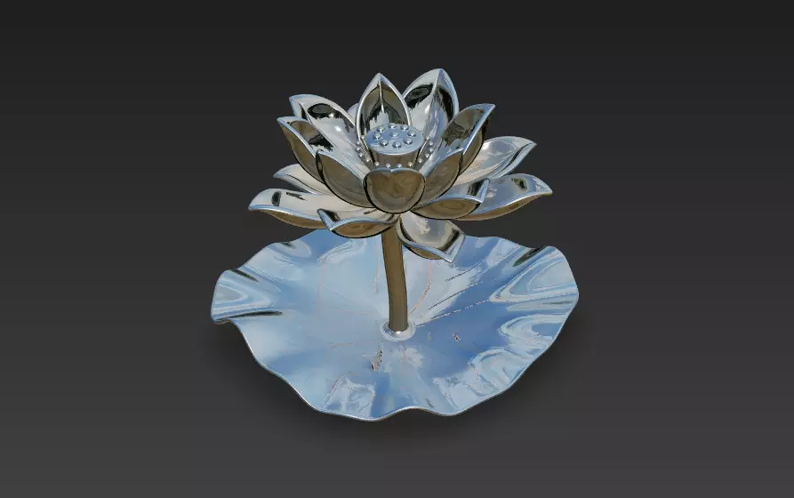 A 3D sculpture of a lotus 3D print model_9