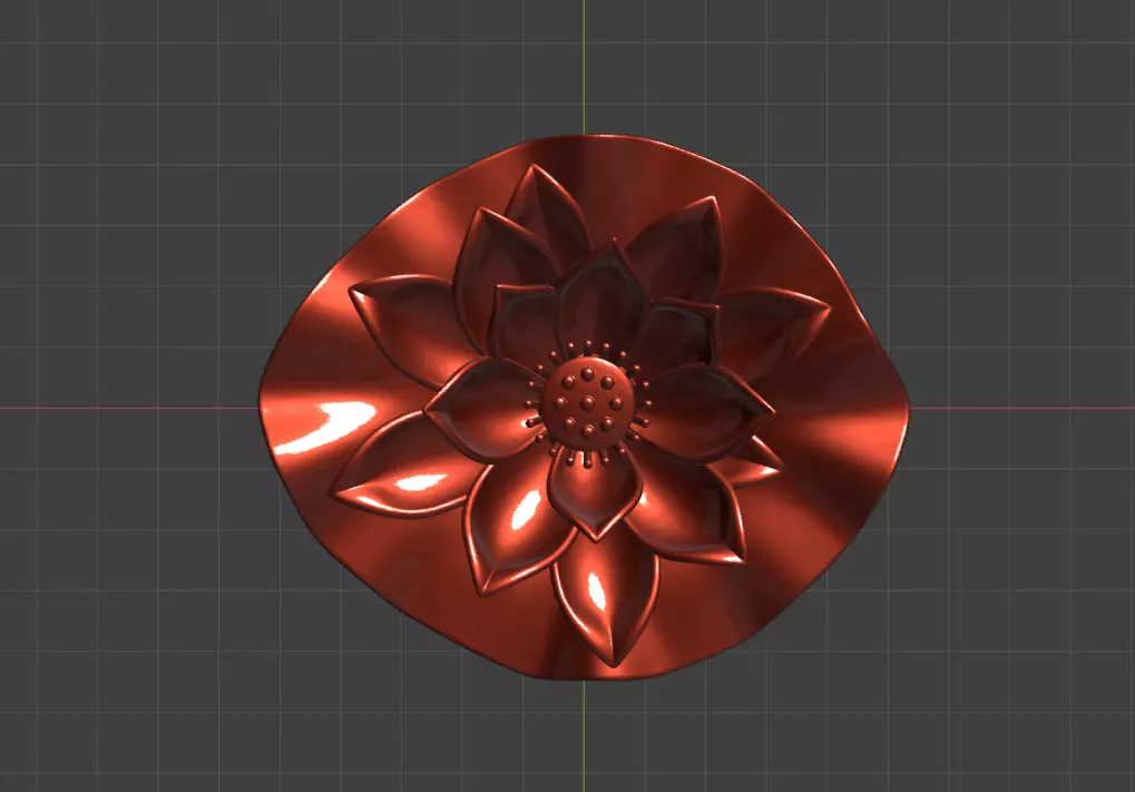 A 3D sculpture of a lotus 3D print model_7