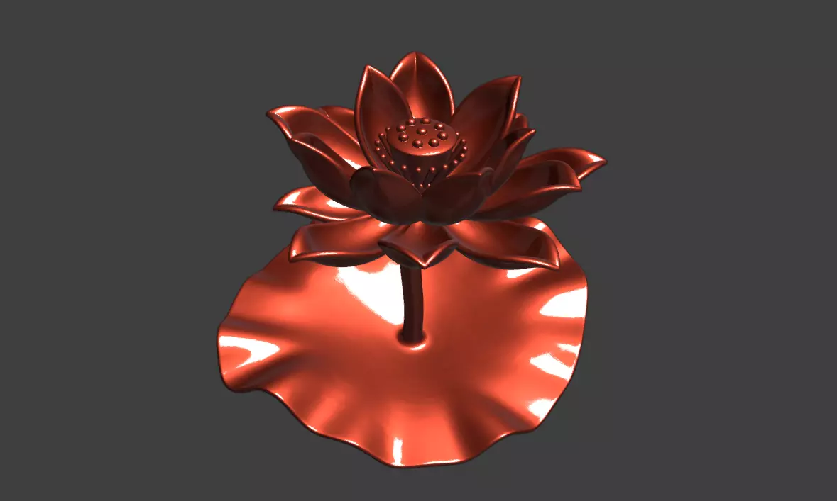 A 3D sculpture of a lotus 3D print model_10