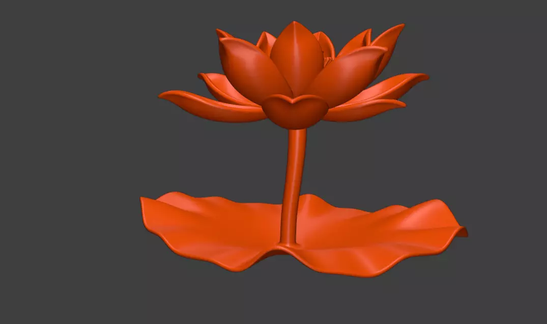 A 3D sculpture of a lotus 3D print model_5