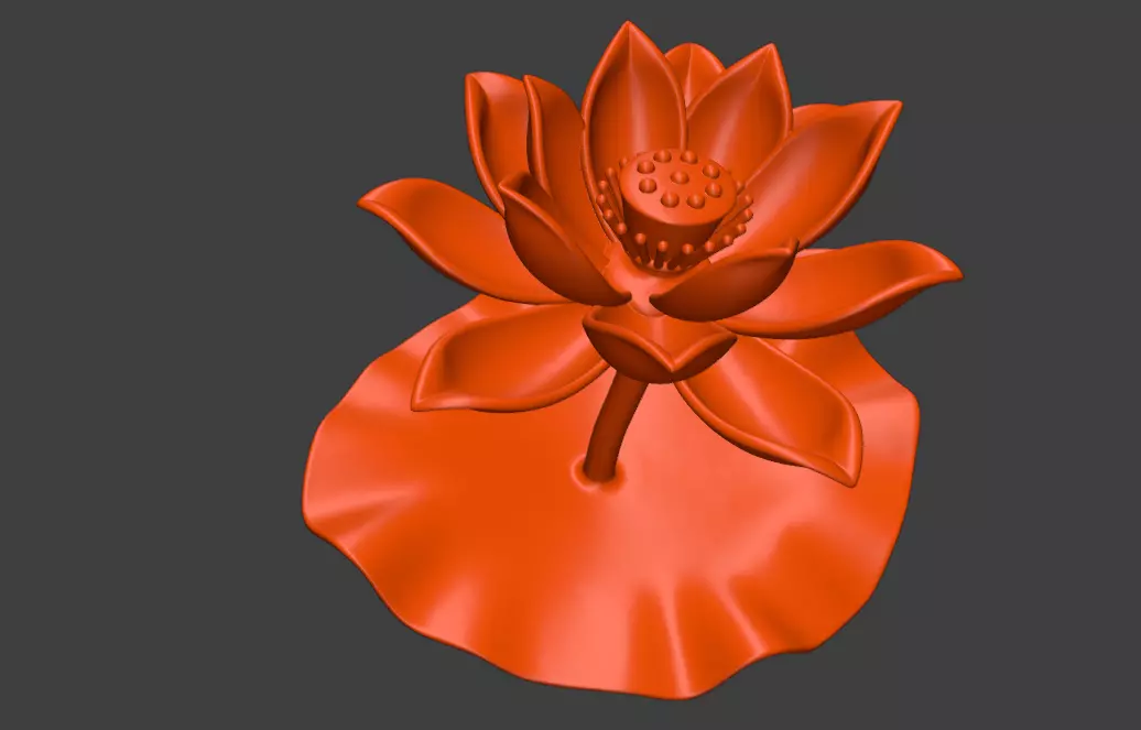 A 3D sculpture of a lotus 3D print model_8