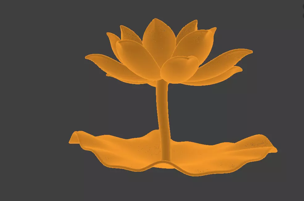A 3D sculpture of a lotus 3D print model_2