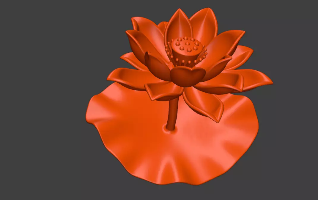A 3D sculpture of a lotus 3D print model_0