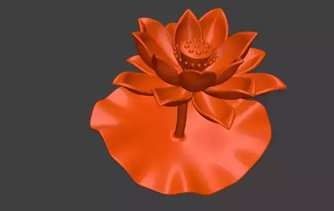 A 3D sculpture of a lotus