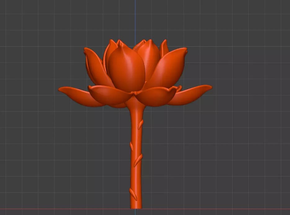 A 3D sculpture of a lotus 3D print model