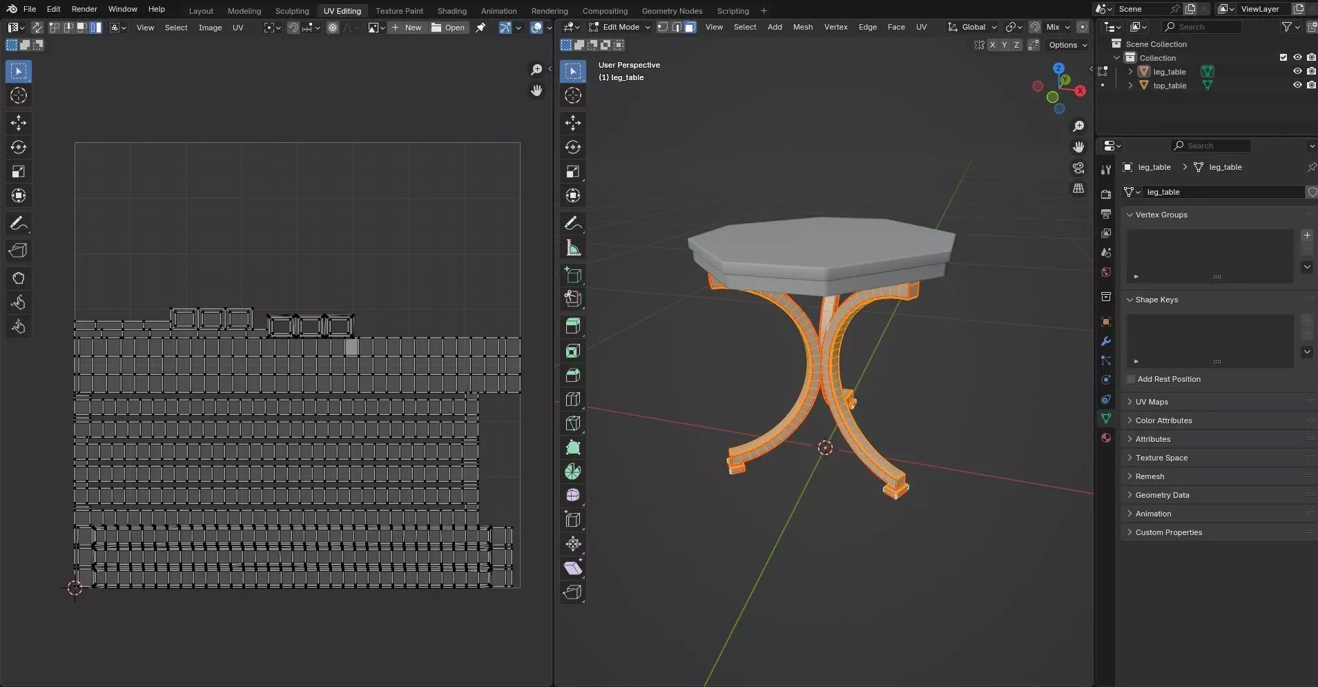 Octagon Table CG26 3D model_9