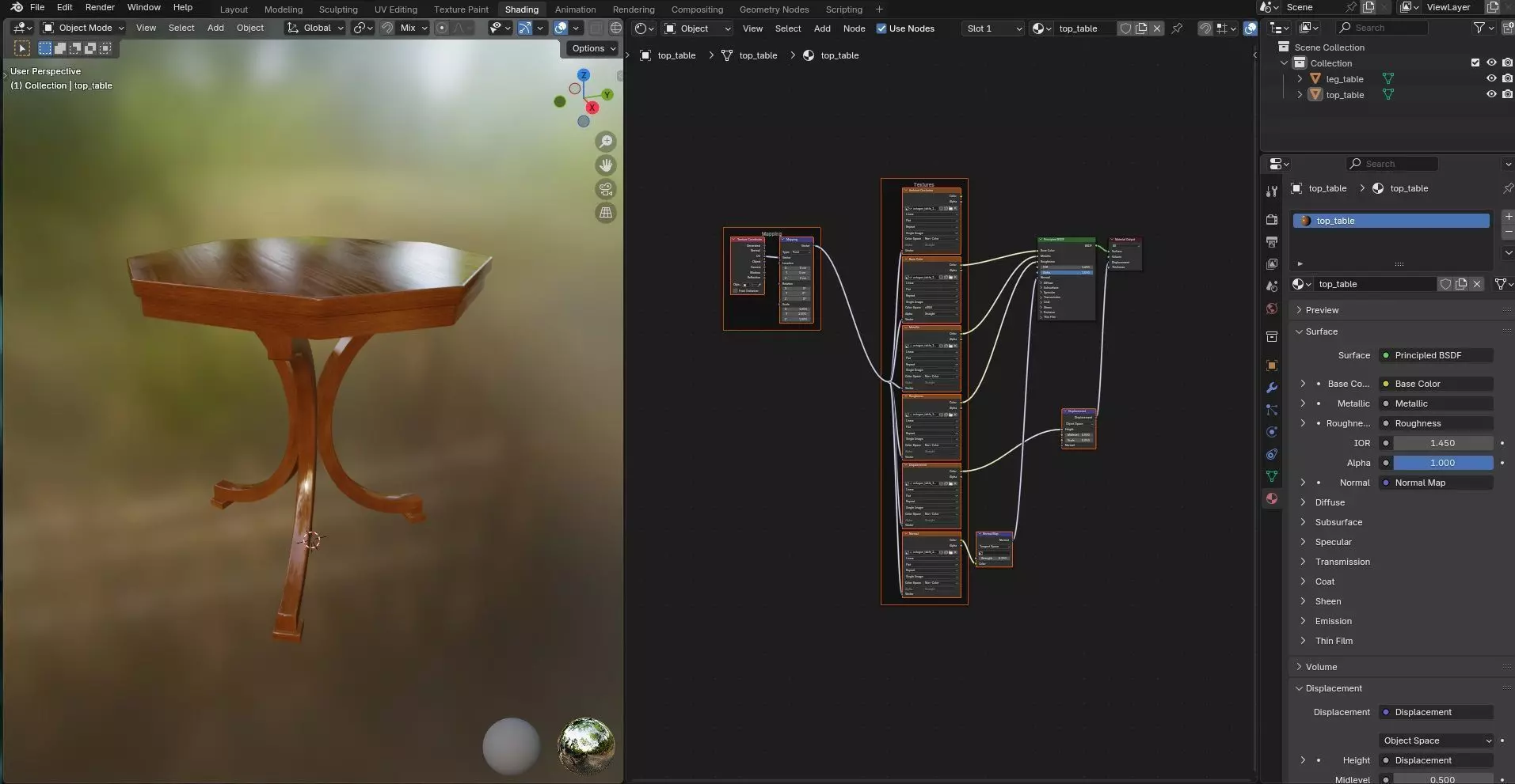 Octagon Table CG26 3D model_11