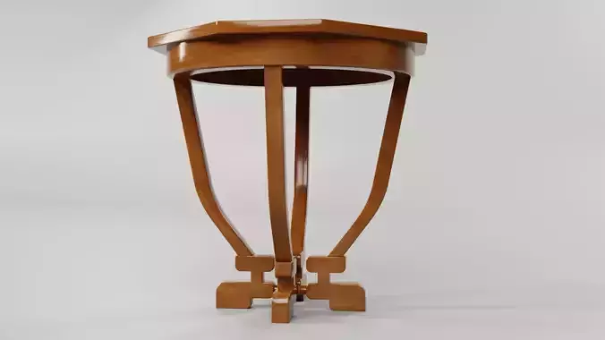 Octagon Table CG27 3D model 5