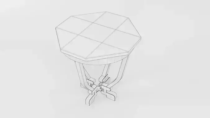 Octagon Table CG27 3D model 7