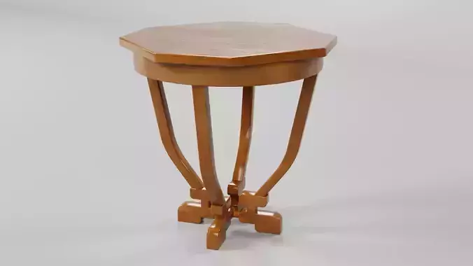 Octagon Table CG27 3D model 4