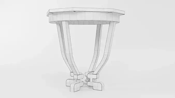 Octagon Table CG27 3D model 6