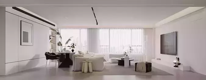 Modern living room dining room interior scenes 119