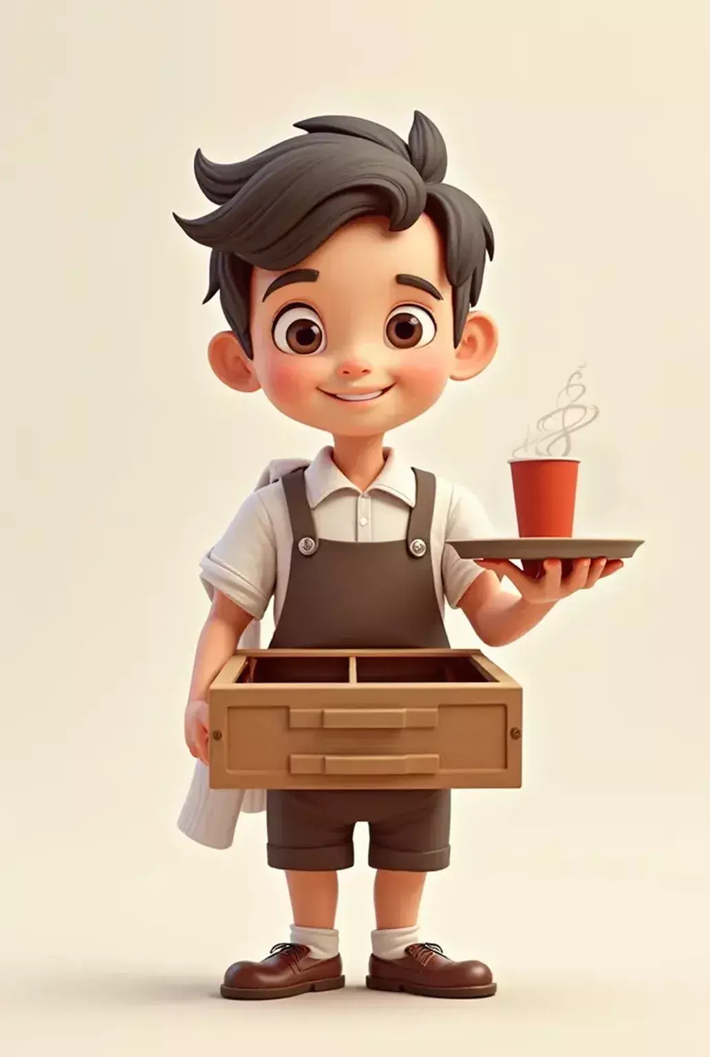  The Cafe Boy with Tray and Storage 3D print model_0