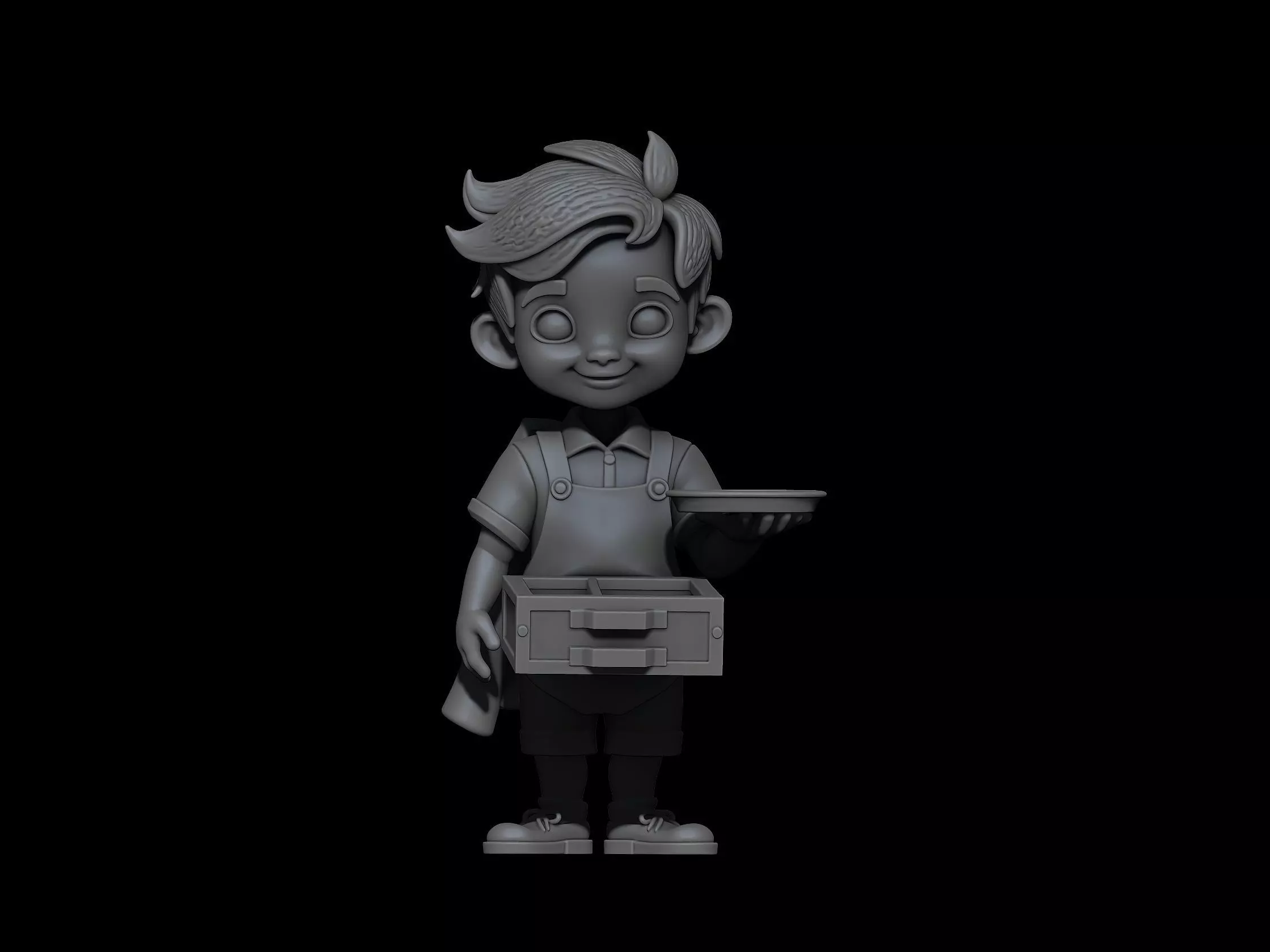 The Cafe Boy with Tray and Storage 3D print model